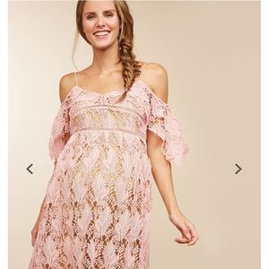Motherhood Maternity Cold Shoulder Lace Dress